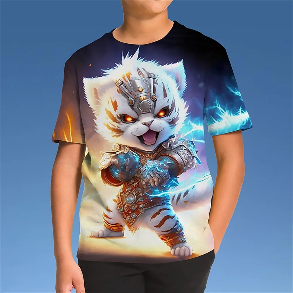 

2025 New Animal Tiger 3d Print Boy T Shirts Kids T Shirt For Boys Short Sleeve Top Tee Boy Clothes Summer