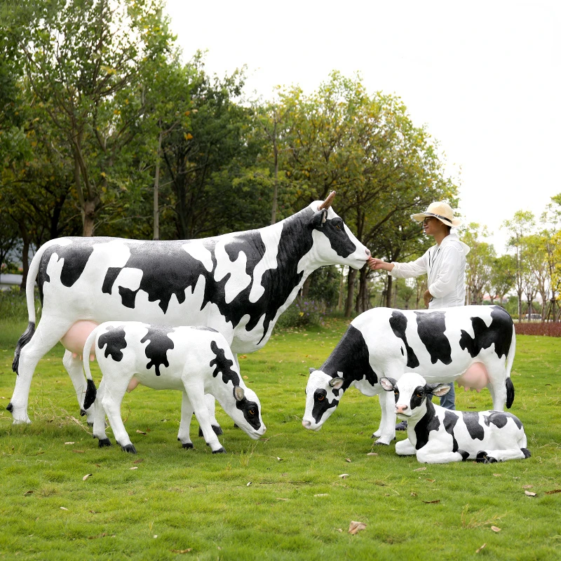 Art Hometown Simulation cow sculpture FRP animal outdoor park landscape farm farm model decorative ornaments