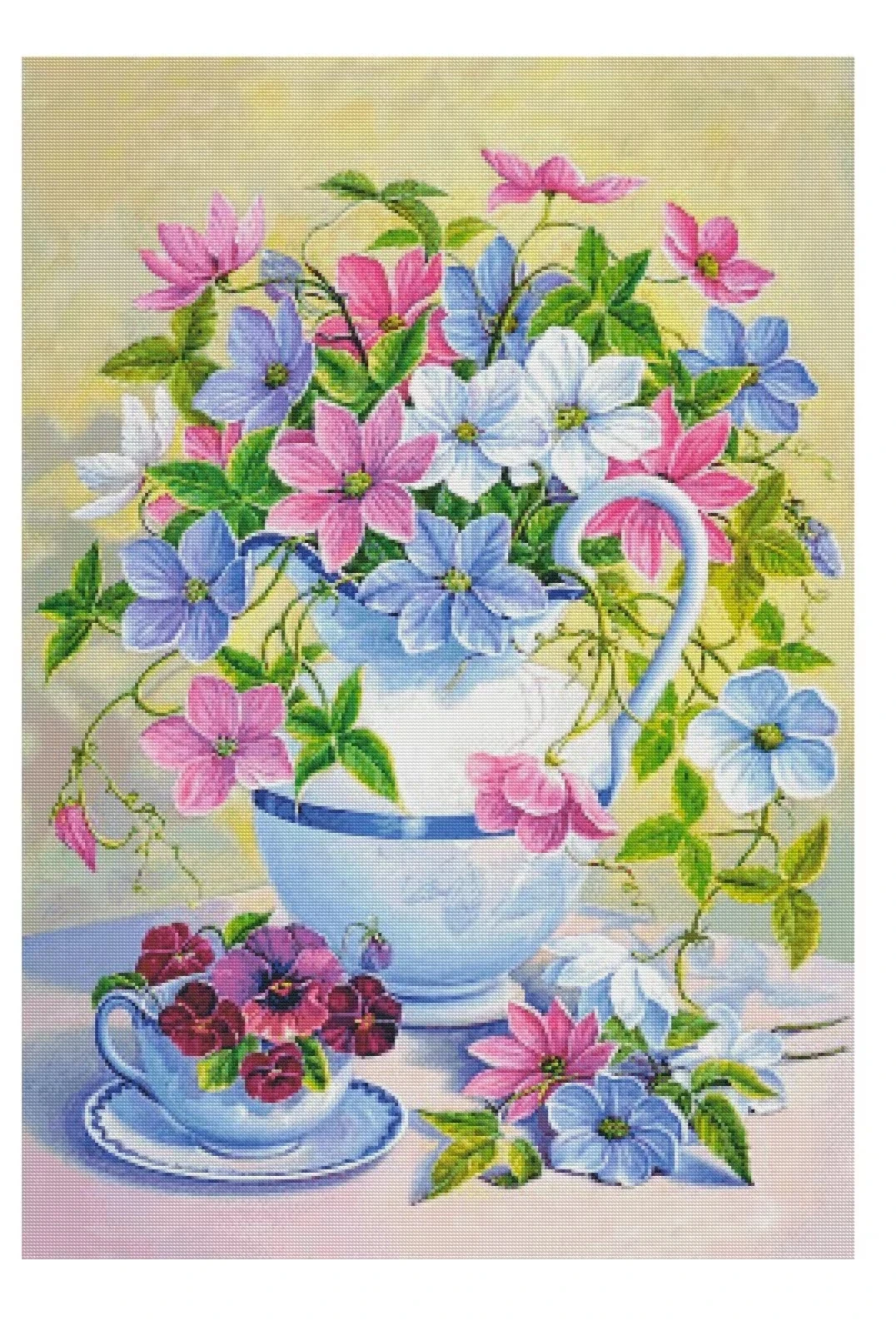 

Vase bouquet flowers 18CT 16CT 14CT Unprinted Top Quality Cross Stitch Kits Embroidery Art DIY Handmade Needlework Home Decor