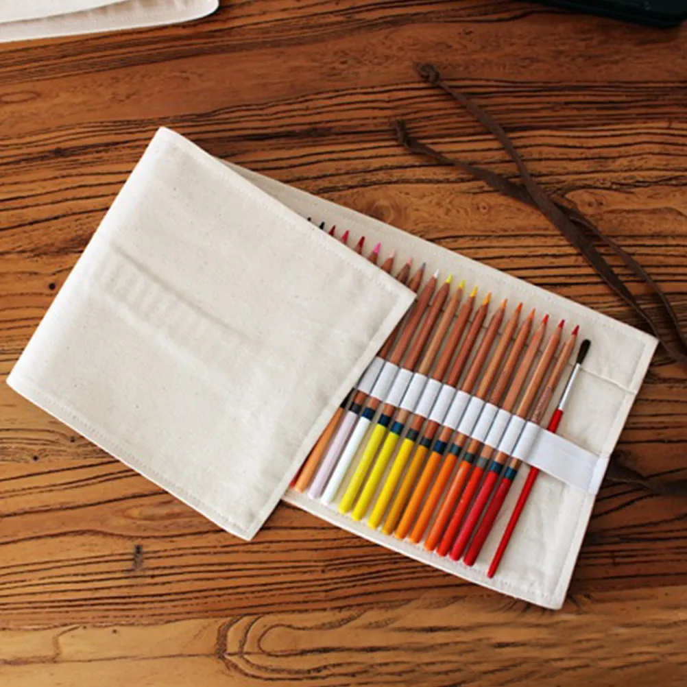 Pen Case Pencil Holder Bag Stationery Pouch Funny Canvas White School Supplies