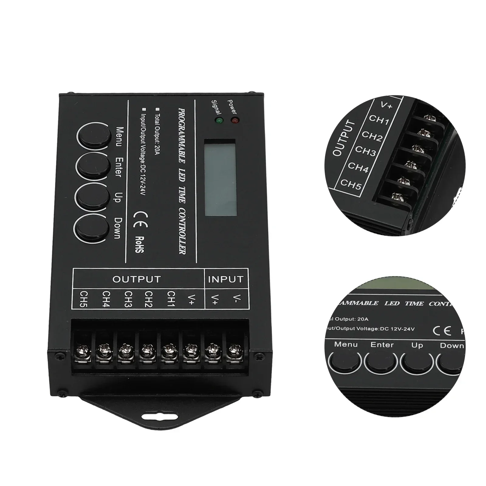 

TC420 Time Programmable RGB LED Display Controller Timer 5 Channel DC1224V Customize Your LED Lighting Schedule