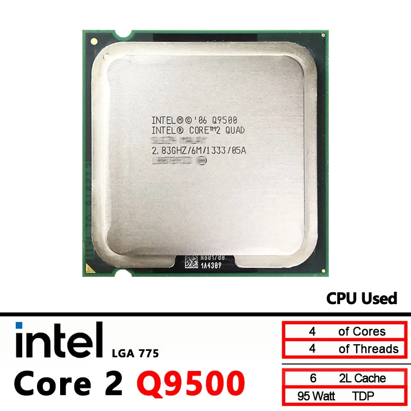 

Intel Core 2 Quad Q9500 Used Q9500 2.8 GHz 6M 95W CPU processor LGA 775