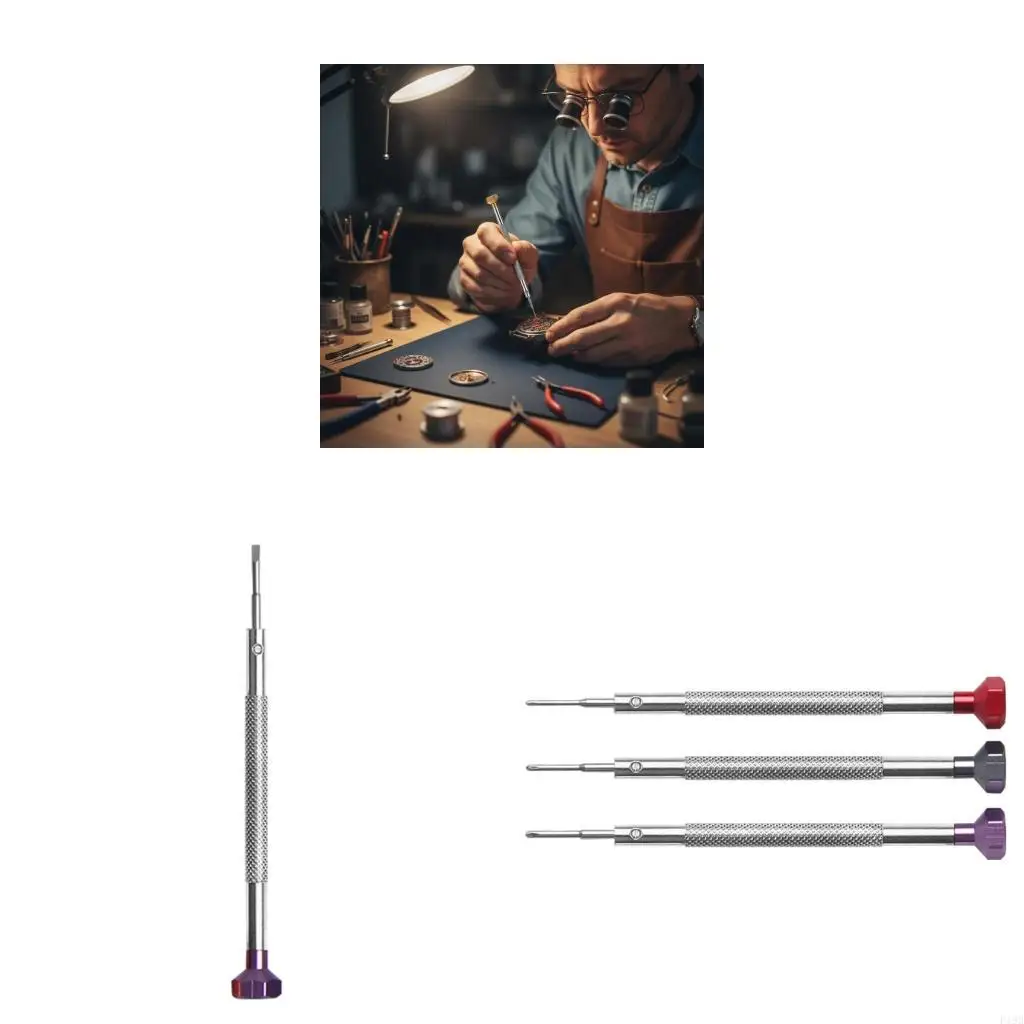 F19B Ergonomic Nonslip Screwdriver Carbon Steel Head Bright Color For Accuracy Instrument Repair