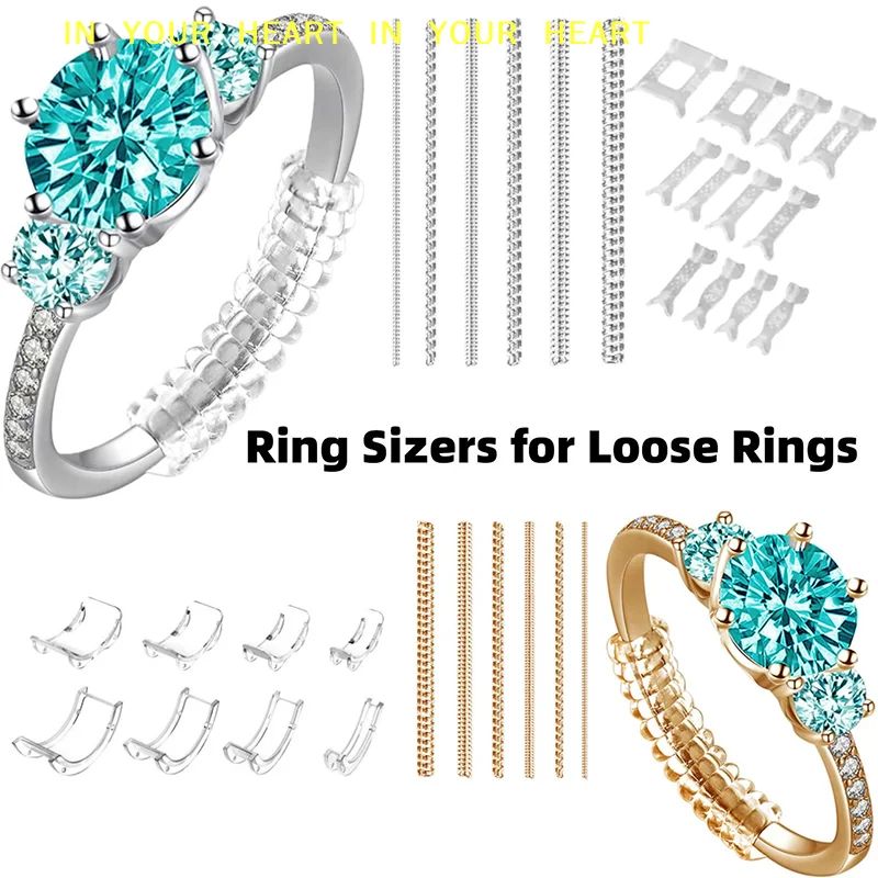 Adjust Invisible Tightener Fixed Loose Ring Size Ring Reduction Pad Essential Ring Size Reducer Tools Spiral Spring Based Rings