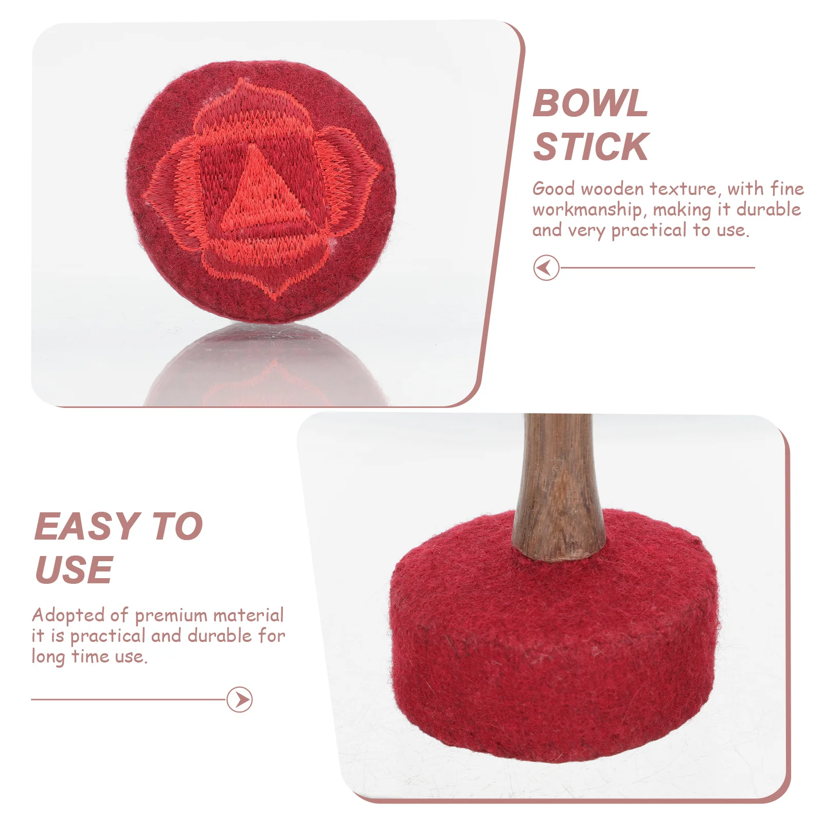

Tibetan Singing Stick Buddha Sound Bowl Mallet Wood Chanting Bowl Accessory Portable Durable Meditation Tool For Healing