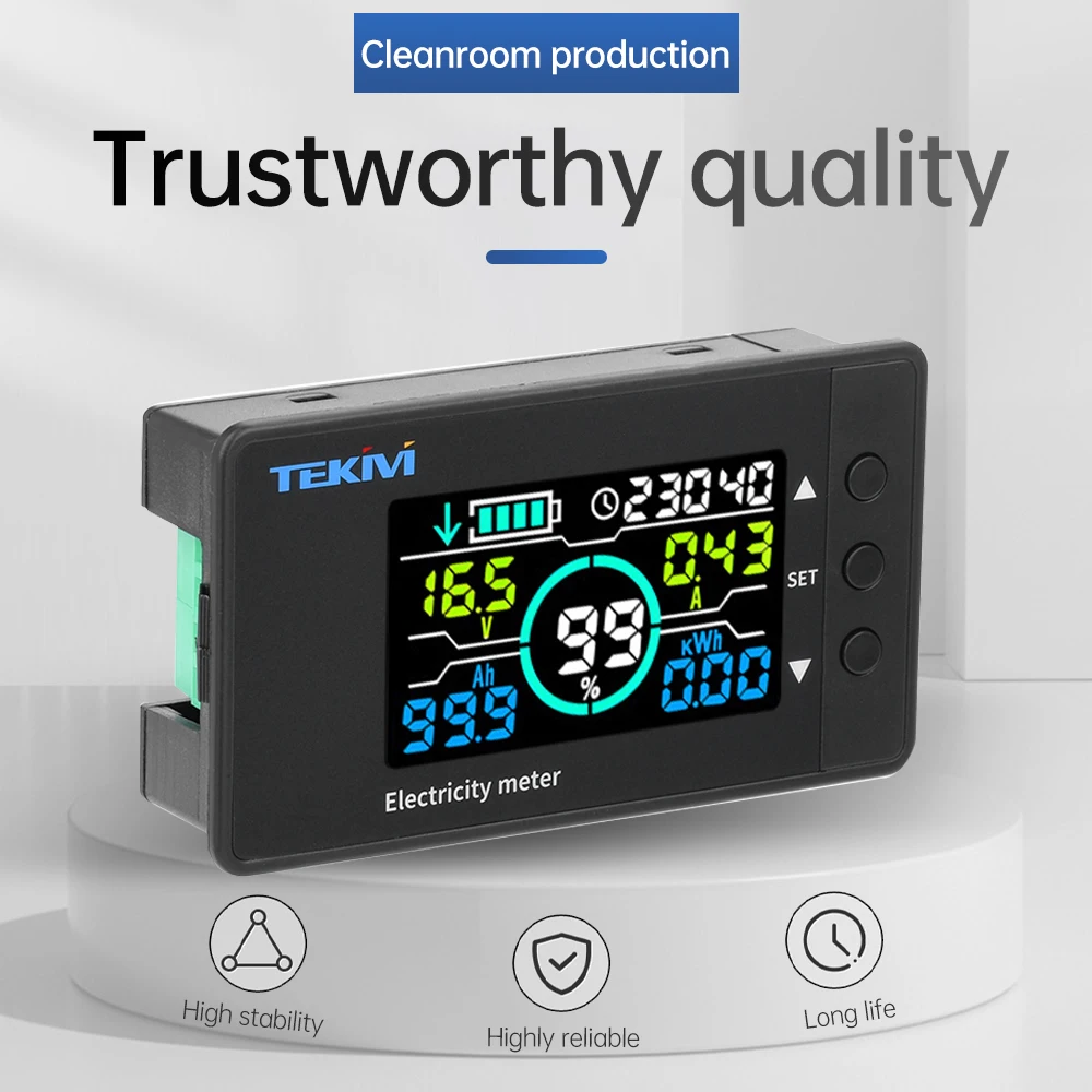 DC 7.5~100V Voltage Ammeter Power Capacity Power Meter Power Indicator Battery Monitor Hall Electric Vehicle Coulomb Tester image 3