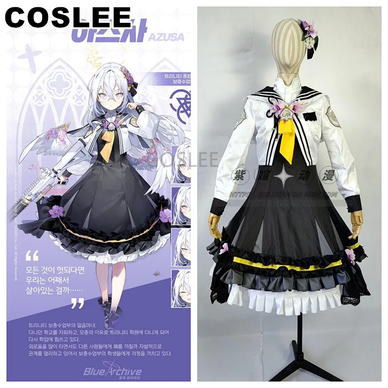 COSLEE Blue Archive Shirasu Azusa Cosplay Costume Game Suit Lovely Dress Uniform Halloween Party Outfit Women Customized New