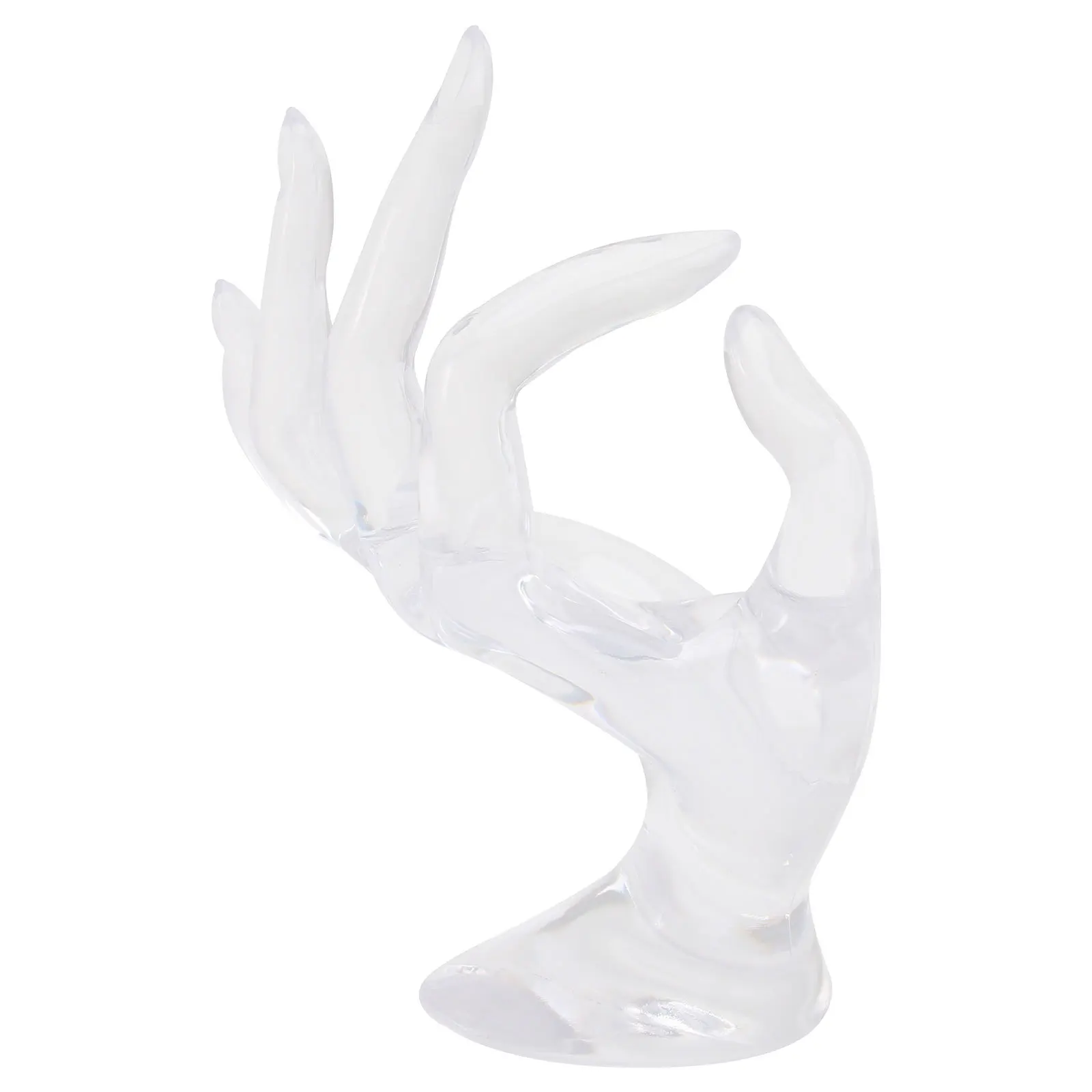 Transparent Plastic Jewelry Display Rack Hand Shape Ring Holder Creative Bracelet Organizer for Home Shop 8x17cm