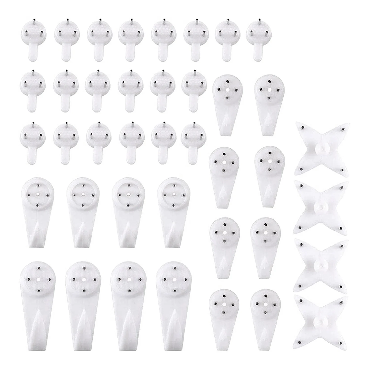 L68A40Pcs Invisible Nail Screws Wall Hooks Picture Hangers Traceless Photo Hook Multi Function Picture Painting Frame Hanger