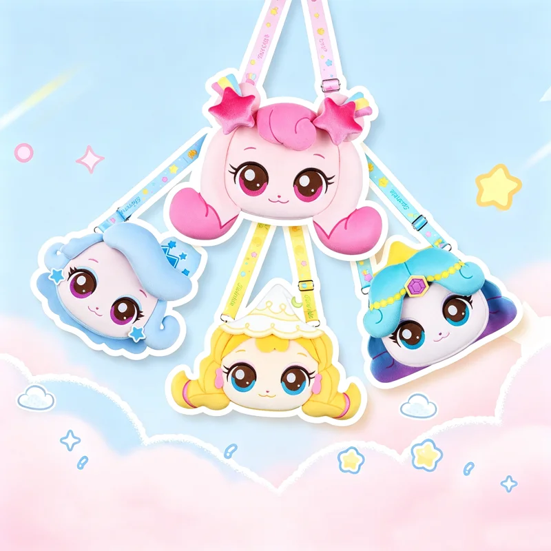 Sac bandoulière en peluche Kayou, authentique, officiel, doux, mignon, moelleux, brillant, Meteo Catch! Teenieping Cartoon Anime Daily Outdoor Travel