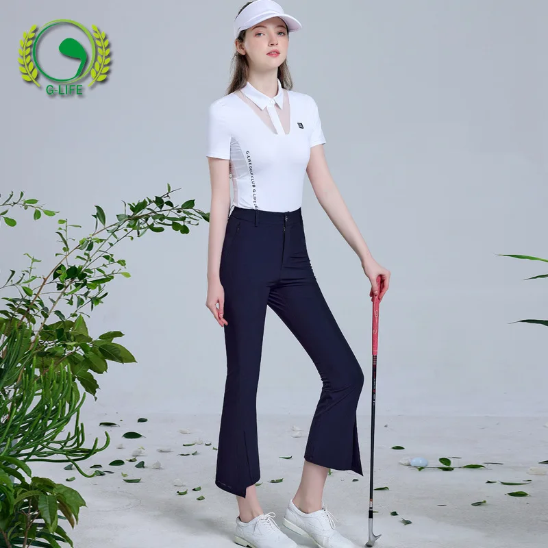 2024 Golf Shirt Polo Summer Autumn Flare Pants Turn-down Collar Top Badminton Tennis Clothing Korea Style Apparel Fitness Wear