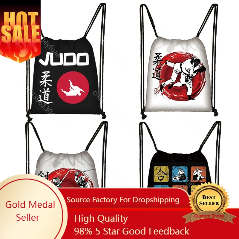 JUDO / Taekwondo / Jiujitsu / Karate Drawstring Bag women Fashion Canvas Backpack Girls  Aikido storage bags Ladies shopping bag