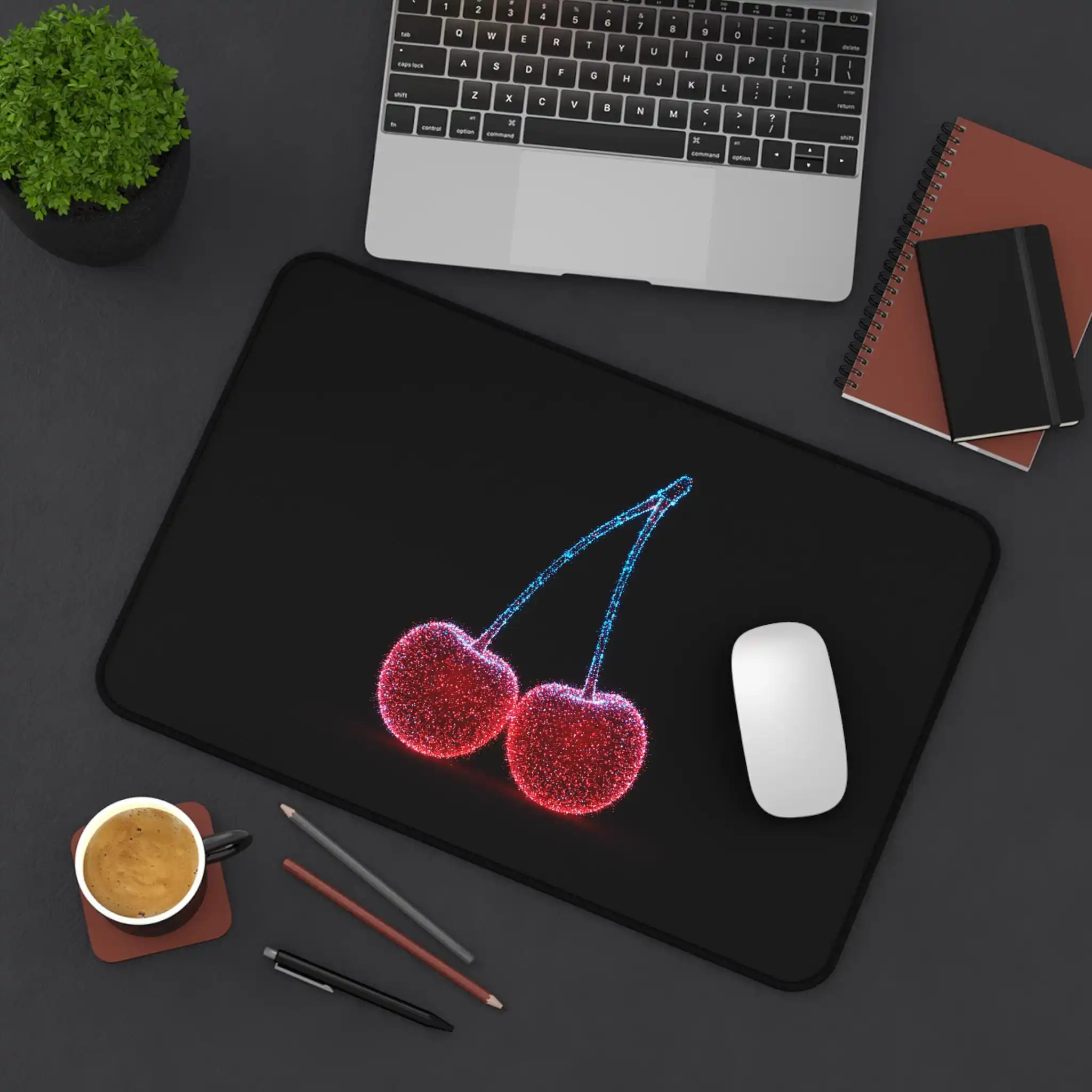 Fun Cherry Design Comic Mouse Pad,Office Decorative Mat,Non-slip Waterproof Game Desk Mat,suitable for Perfect Gifts for Friends