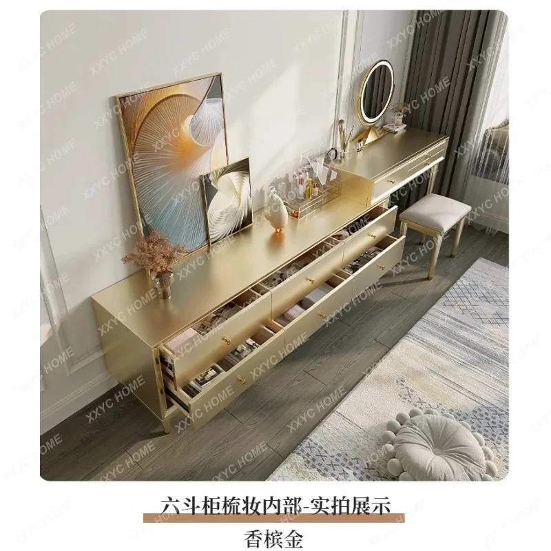 XXSolid wood dresser chest integrated simple modern master bedroom special makeup table small apartment bedroom light luxury
