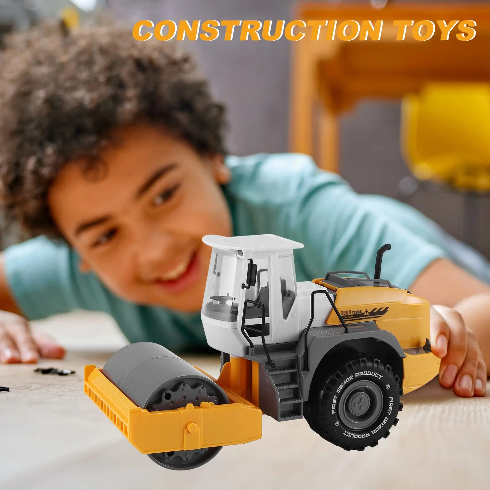 

A63T-Friction Powered Steamroller Truck Construction ,Inertia Repair Car , Engineering Vehicle, For Children 2-6 Years