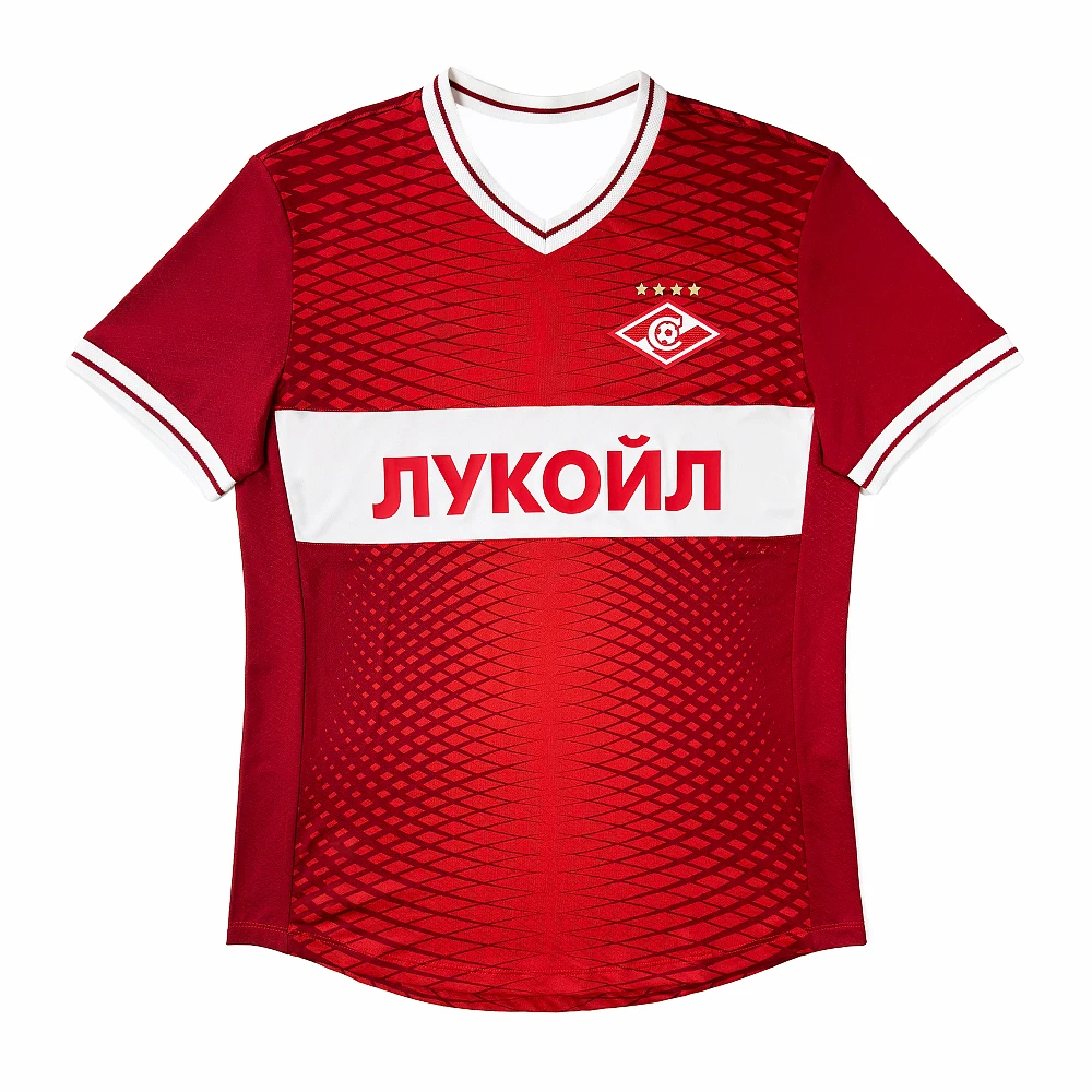 Spartak Moskau Fan-Heimtrikot für Herren, kurzärmelig, rot-weißes Fußball-T-Shirt, atmungsaktives Sport-Trainings-Oberteil für Fans. – Detail 2