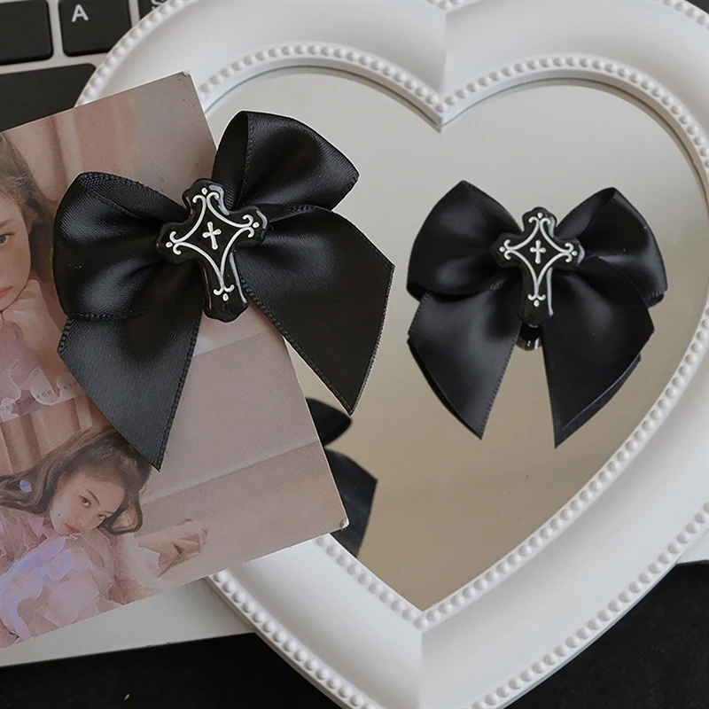 

Halloween Y2K Lolita Gothic Black Bowknot Cross Hairpins Punk Party Decoration