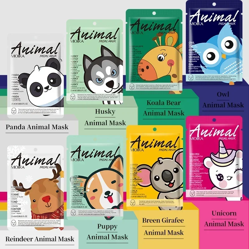 Masque facial hydratant pour animaux, lot de 16 pièces, anti-déformable, anti-âge, soins pour la peau, collagène, acide hyaluronique