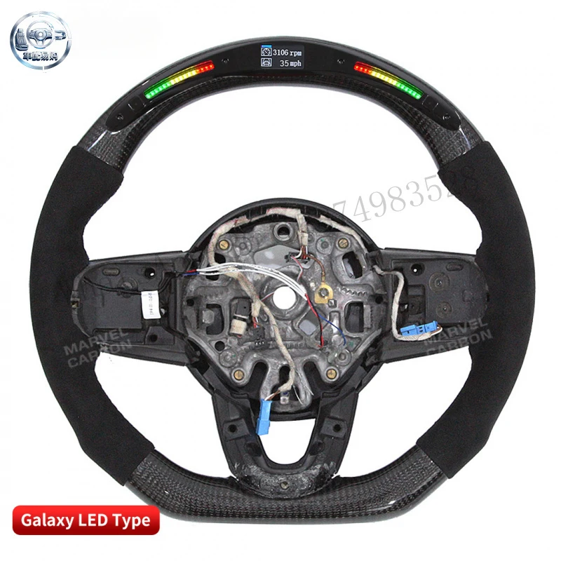 Suitable for MINI new model modified racing track version LED carbon fiber steering wheel with mobile app control