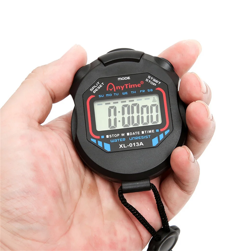 10~1pcs Waterproof Chronometer Handheld Pocket Stopwatch Professional Digital Sport Stopwatch LCD Timer Stop Watch Timer Tools