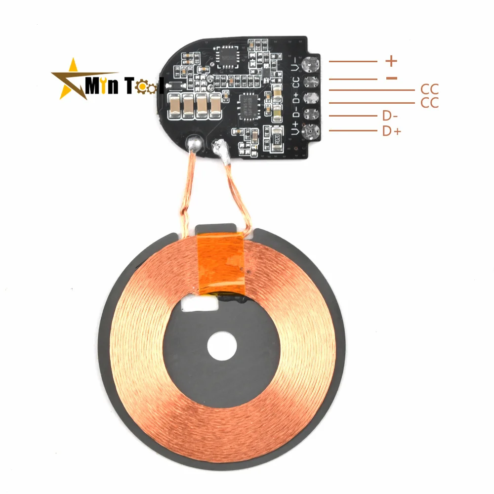 High Power Wireless Charger Module Transmitter PCBA Circuit Board with For Qi Coil Support PD Fast Battery Charger