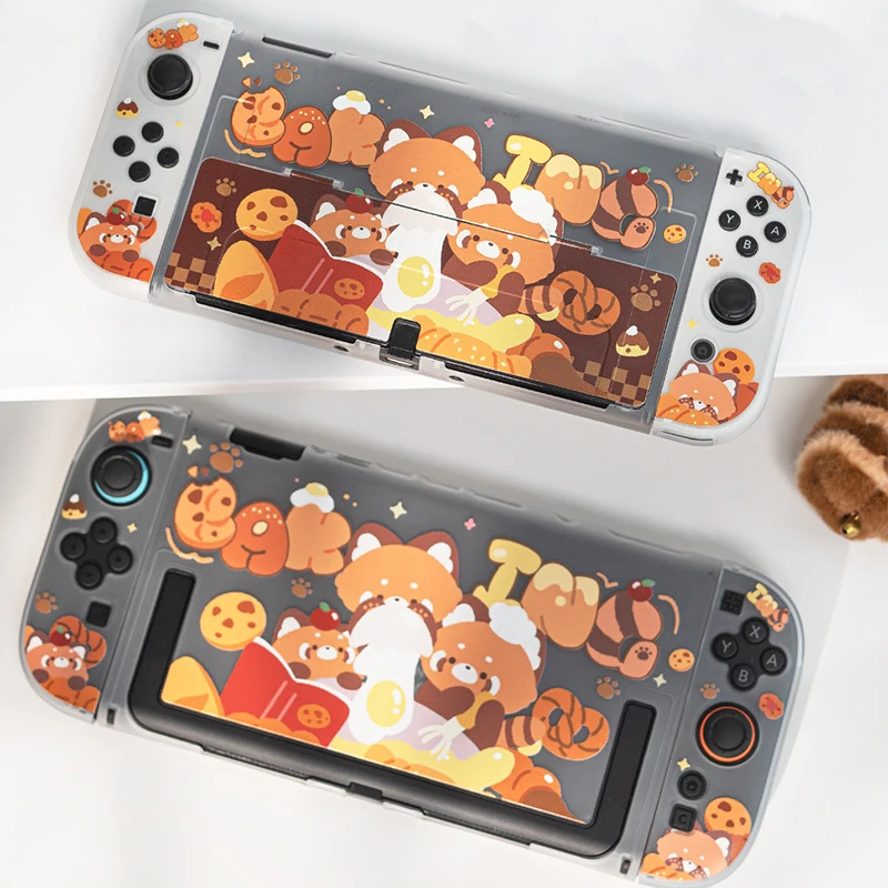 

Cute Bear Protective Shell for Nintendo Switch 2/ Switch Oled Case Hard PC Cover NS Switch Console Anti-Scratch Shockproof Shell