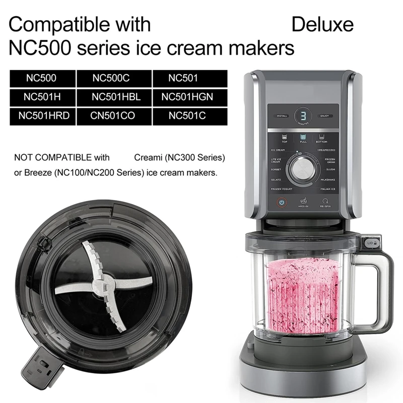 Best Blade Replacement Accessories for Ninja Creami Deluxe NC501 Series Ice Cream Makers, Replacement Parts for Ninja Creami