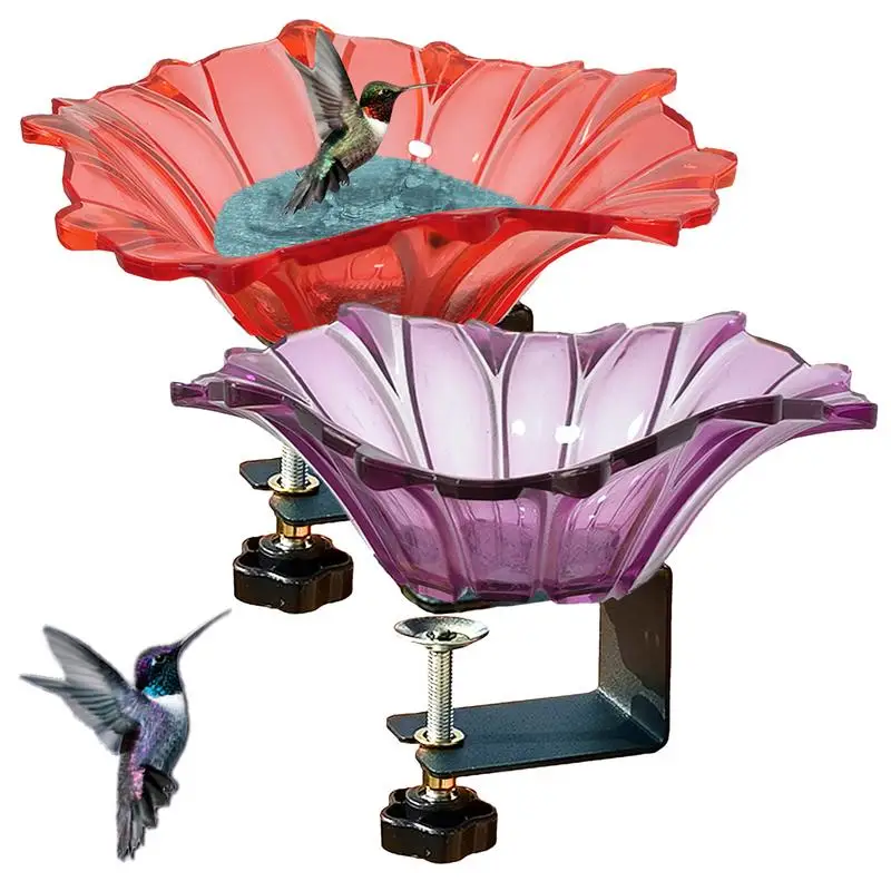 Deck Bird Bath Bird Baths Deck Mounted Deck Bird Bath Bird Bath Bowl Bird Feeders For Railing With Heavy Duty Adjustable Base