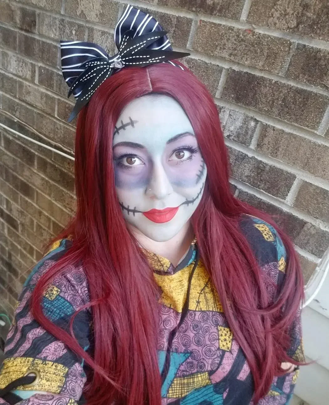 

Perruques Sally rouge vin pour femmes perruque Sally cauchemar avant noël Costume 26 '' perruque de cheveux synthétiques longue