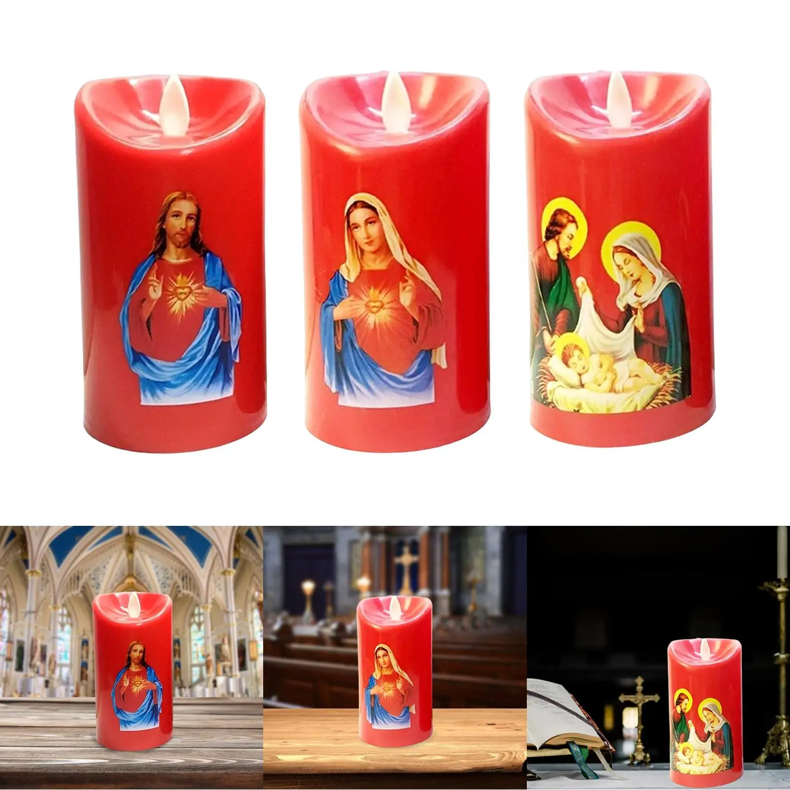 Saint LED Candle Flameless tea light candles for festival decorations