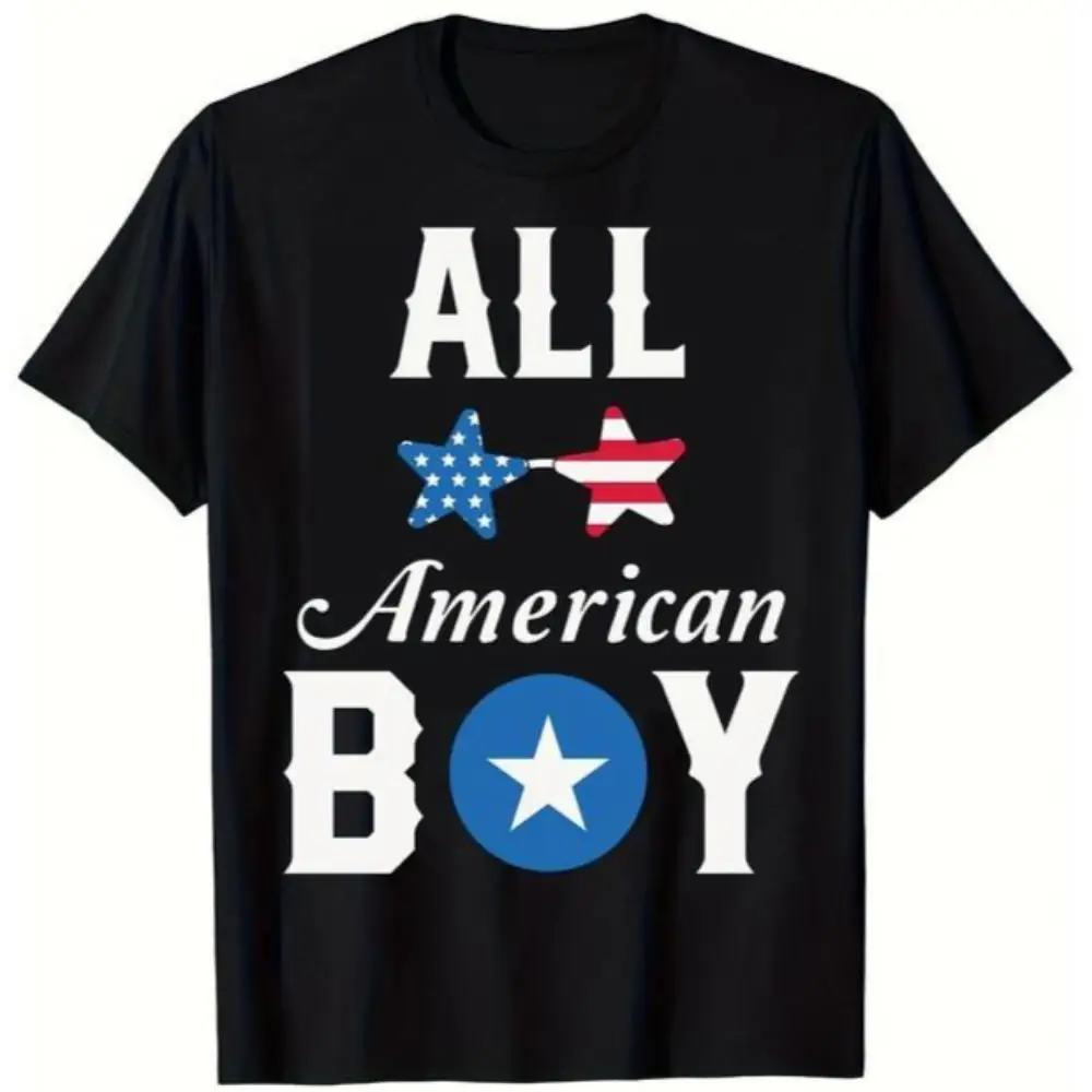 

All American Boy T-Shirt, Patriotic Flag Graphic Tee, Men's Independence Day Top, USA Streetwear, Novelty Gift