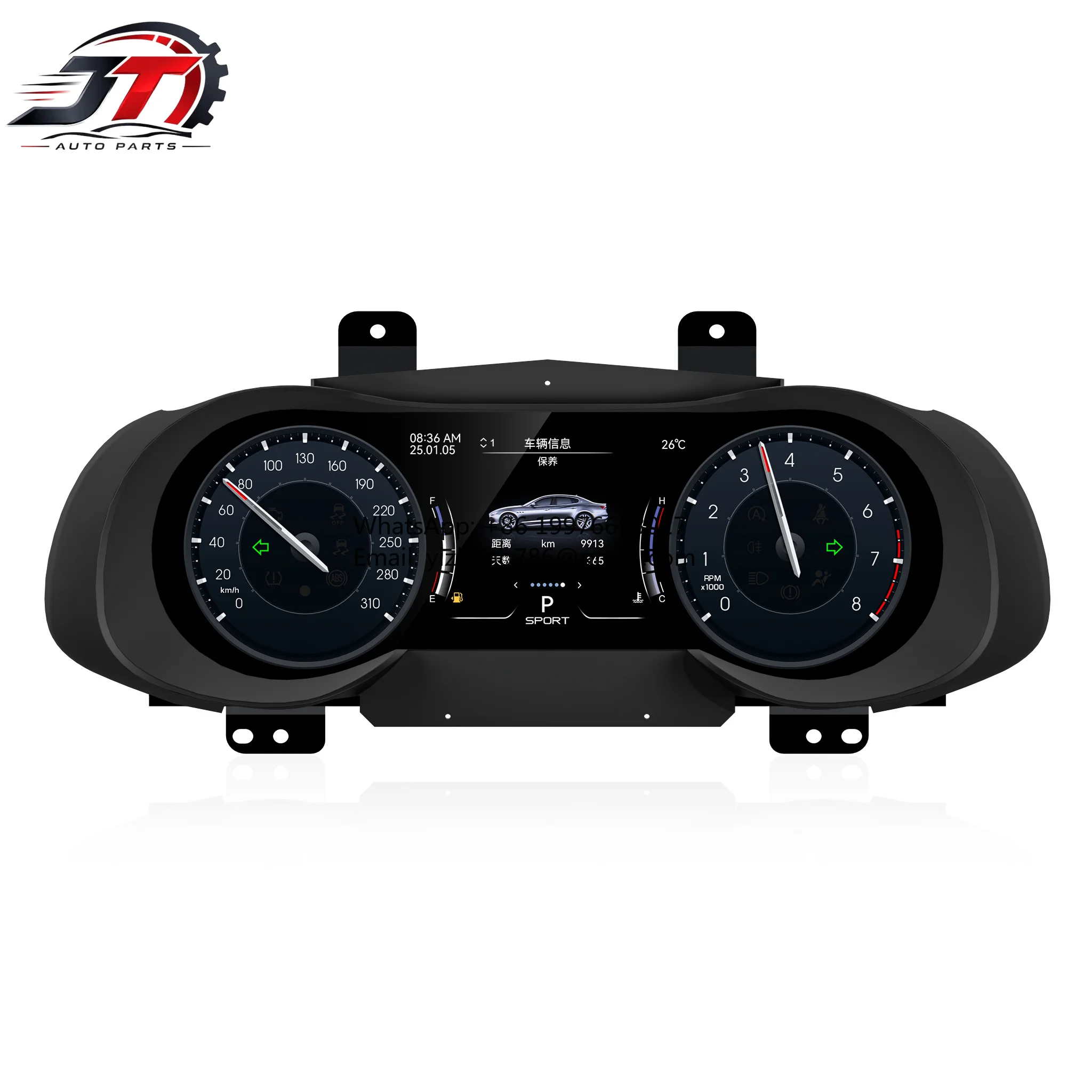 JT New WEIJUNPRO 12.3 Inch Car Speedometer Panel Digital Dashboard Cluster For Maserati For Quattroporte 2013-2023 Instrument