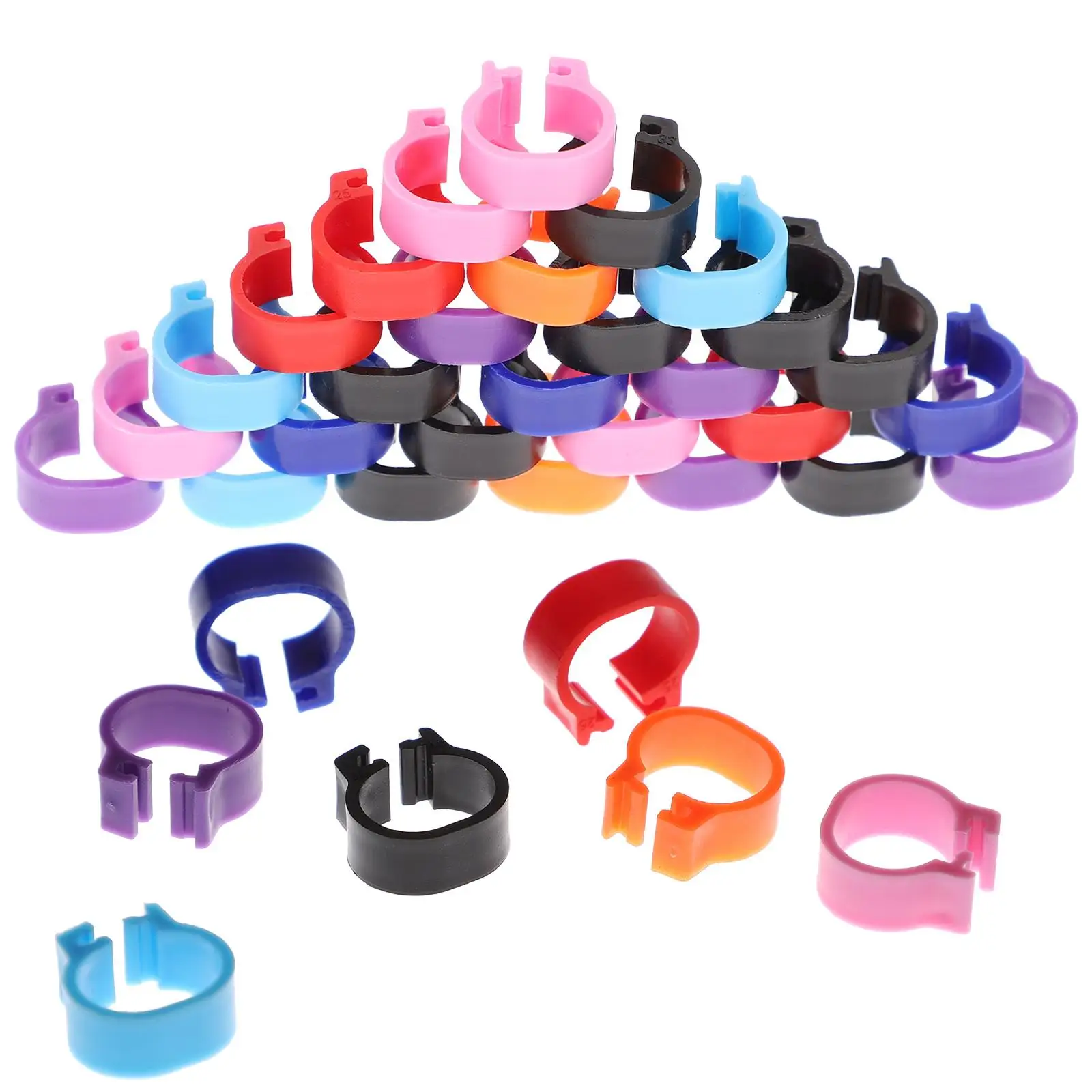 

100 Pcs Pigeon Foot Ring Chicken Thighs Bands Dove Leg Bird Plastic Clip Rings Poultry