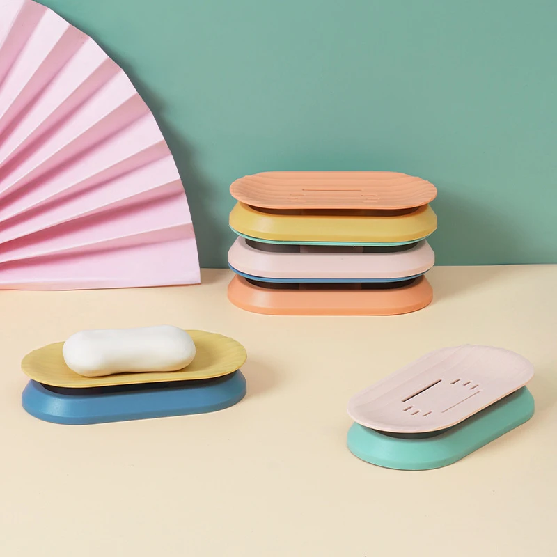 1 pz portasapone in plastica a doppio strato con drenaggio-durevole, Design antiscivolo, multiuso per bagno e cucina