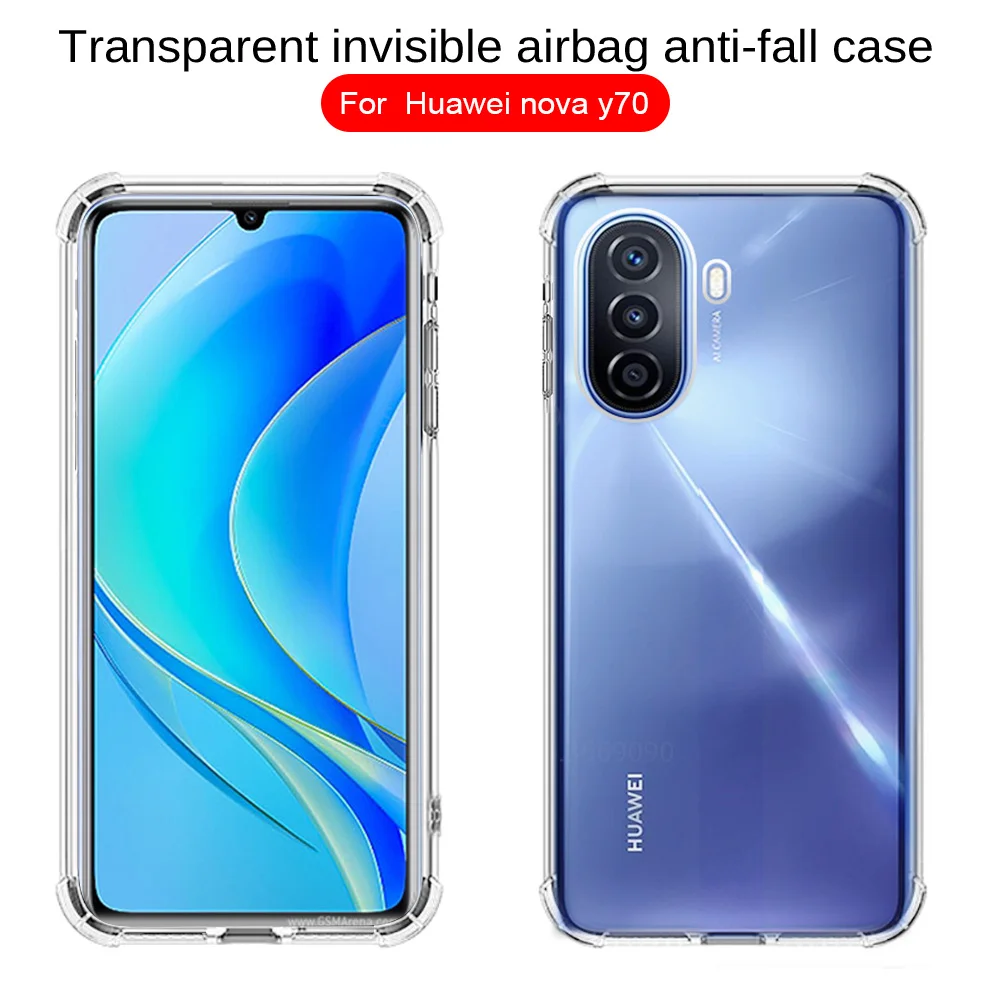 Hauwei nova Y70 case clear transparent shockproof soft silicon phone cover For Huawei nova Y70 y 70 70y novay70 Plus case 6.75in