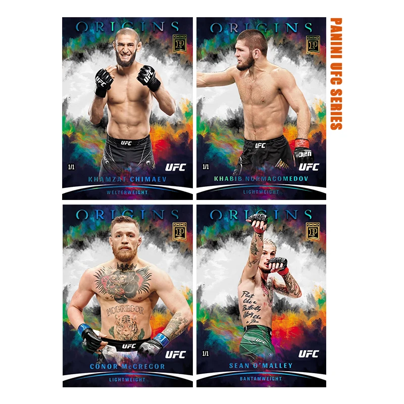 

Conor Mcgregor Khabib Murmagomedov Khamzat Chimaev Panini UFC Series Diy Homemade Collection Flash Card Toys Gift