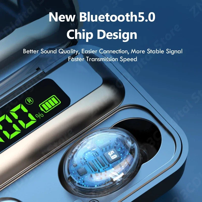 

TWS Bluetooth Earphones 2200mAh Charging Box Wireless Headphone Stereo Sports Waterproof Earbuds Headsets With Mic With Display