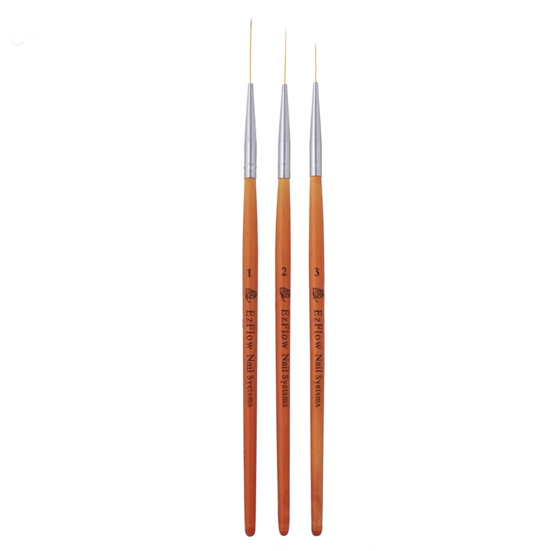 15/20/25mm 3pcs Nail Art Liner Brush Ultra Fine Brush Wooden Handle French Stripe Flower Painting Drawing Pen Manicure Tool