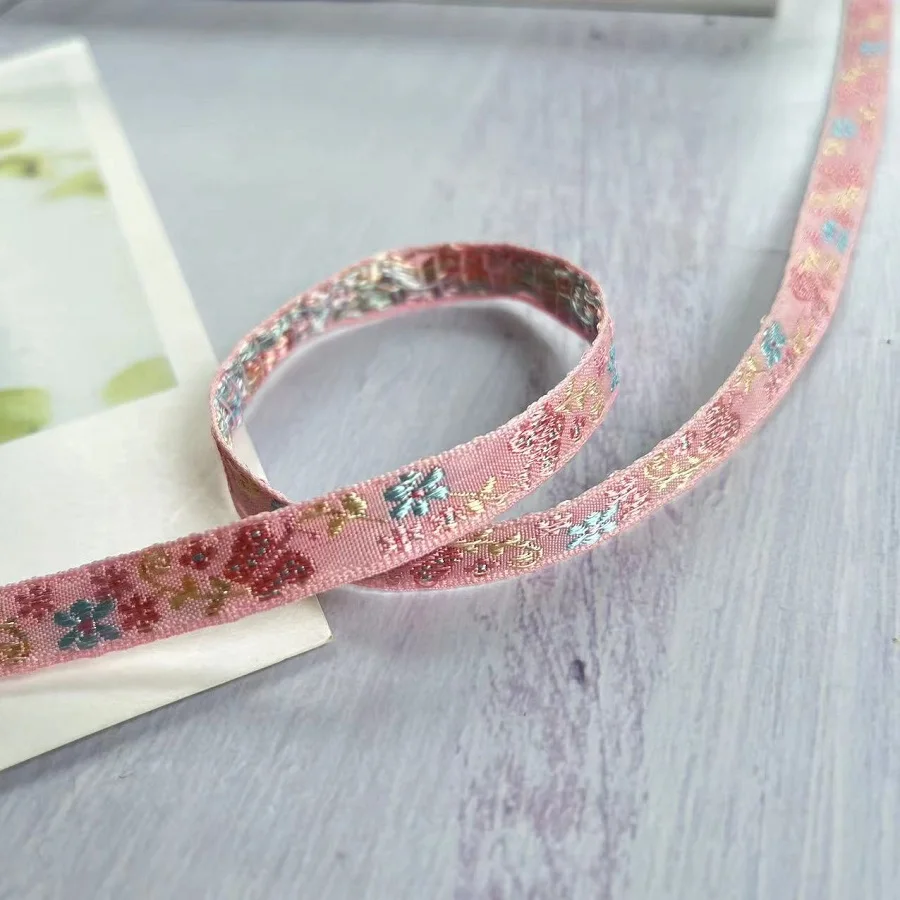 20 Yards/lot Ethnic Style Webbing Woven Jacquard Ribbon Butterfly flowers for Garment accessories  LS-2221 Width 1 CM