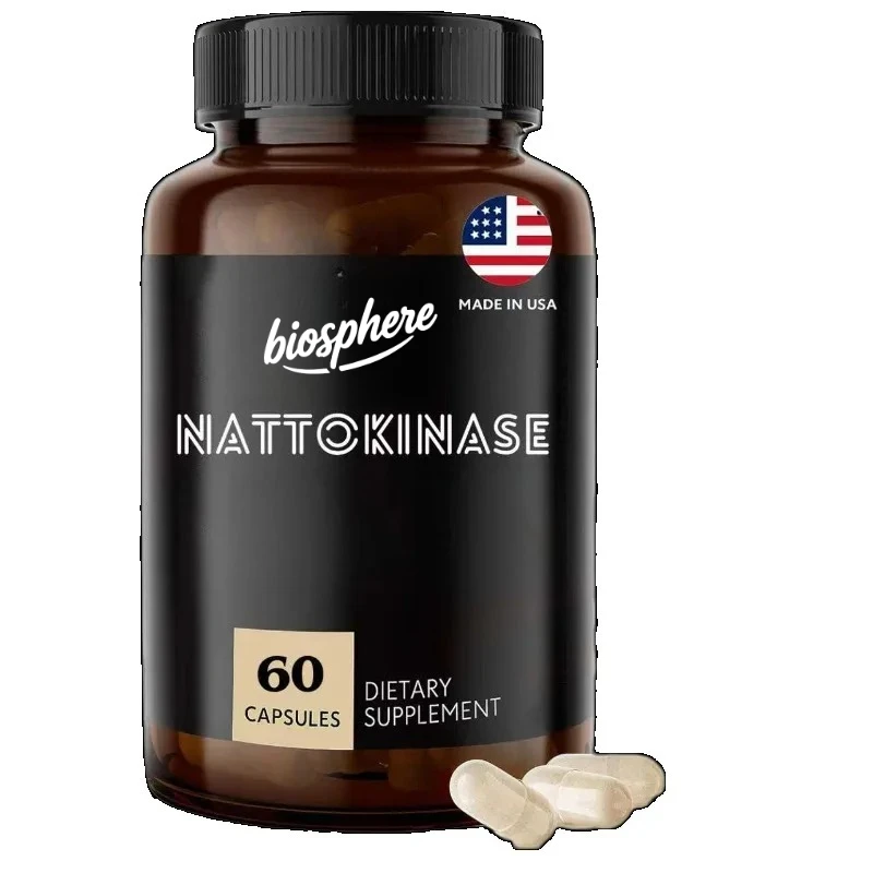 Suplemento de Nattokinasa - 2000 FU Enzimas - 60 Cápsulas de Nattokinasa 100mg - Sin Gluten, Sin OMG, Vegetariano