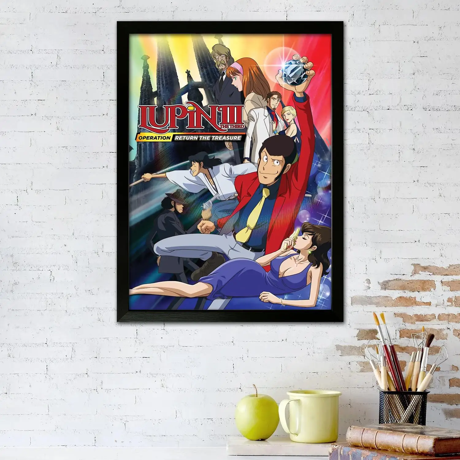 fujiko mine lupin iii cartoon Canvas Art Poster, Wall Art Picture Print, Modern Family Bedroom Decor Posters,Decorative painting