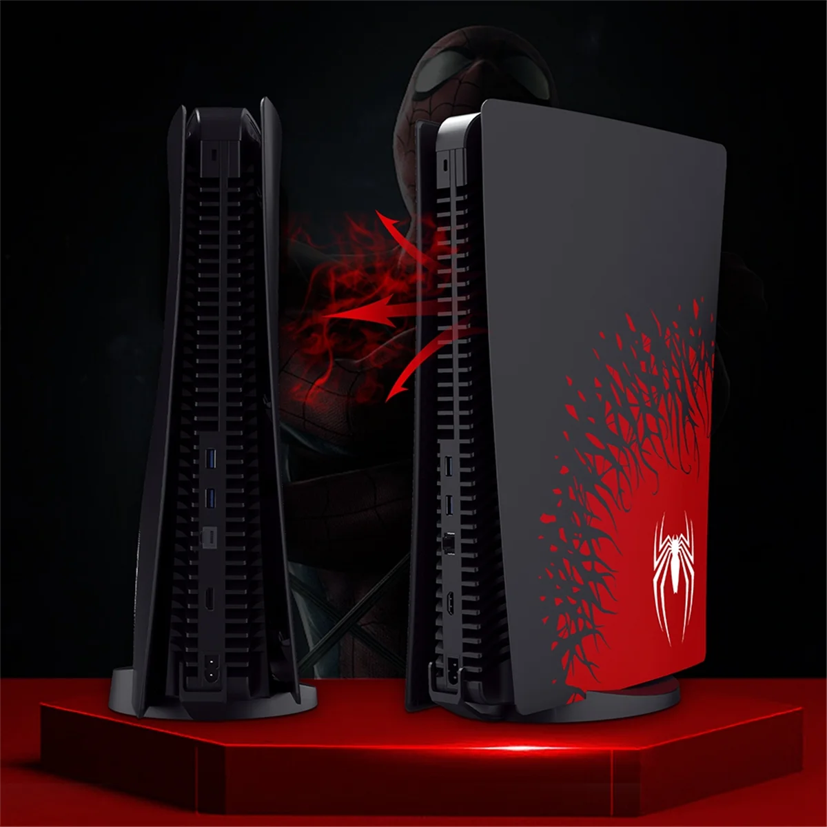 Carcasa de repuesto Spider para PS5, cubierta protectora, placa frontal dura, compatible con Playstation 5, versión de disco