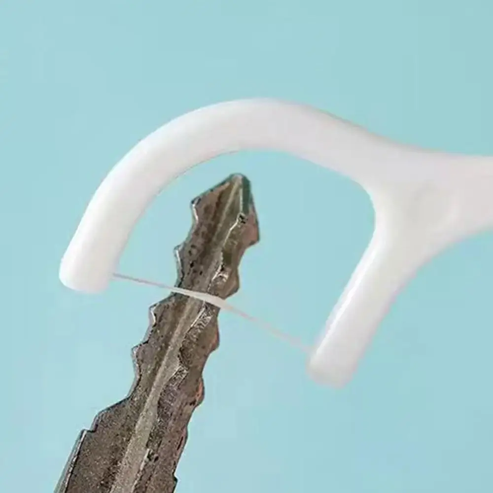 50 pz/scatola ad alta resistenza filo interdentale custodia per il trasporto filo interdentale usa e getta bastone sapore fresco scatola di filo interdentale portatile
