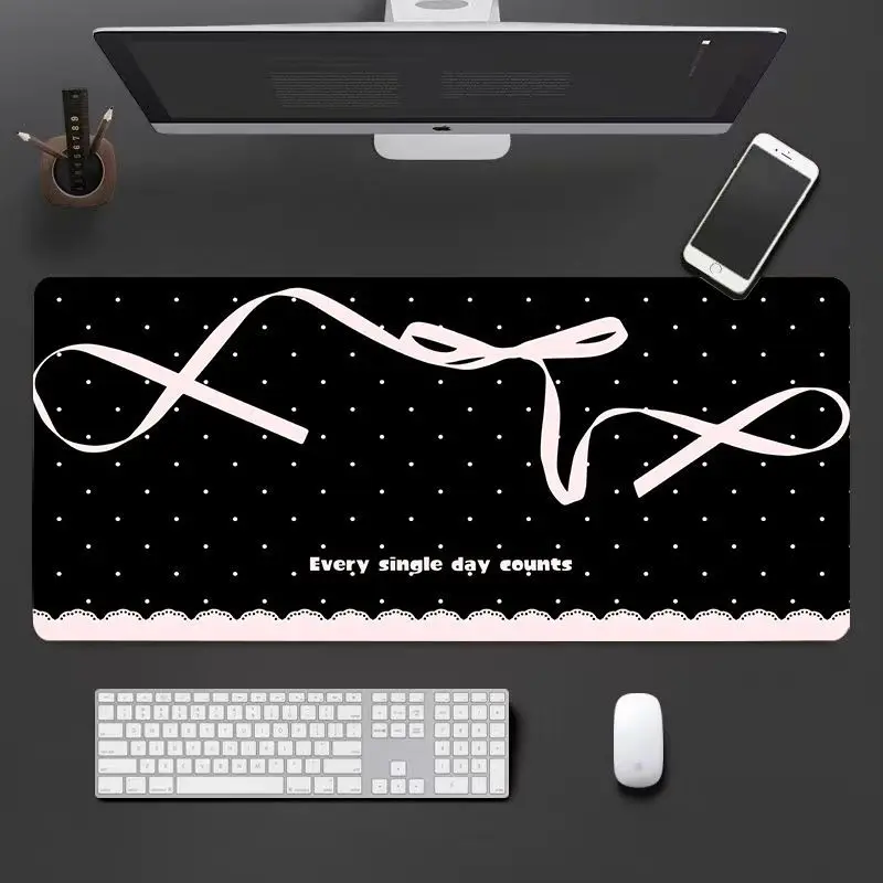 

Черный, розовый, с бантиками в горошек, коврик для мыши из искусственной кожи, офисный настольный коврик, коврик для мыши, компьютерный коврик скоростного типа, ковер, плеер, клавиатура для ноутбука