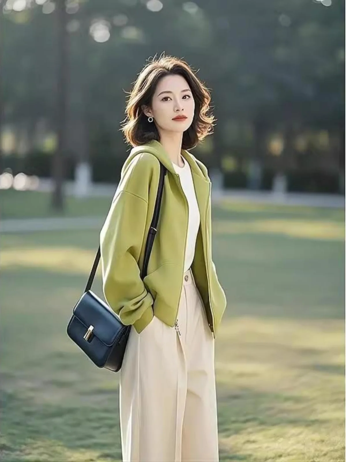 سترة Enn Cardigan ort Jaet للسيدات الكورية Sle Spring Lazy Faion للتخسيس بطول الكتف