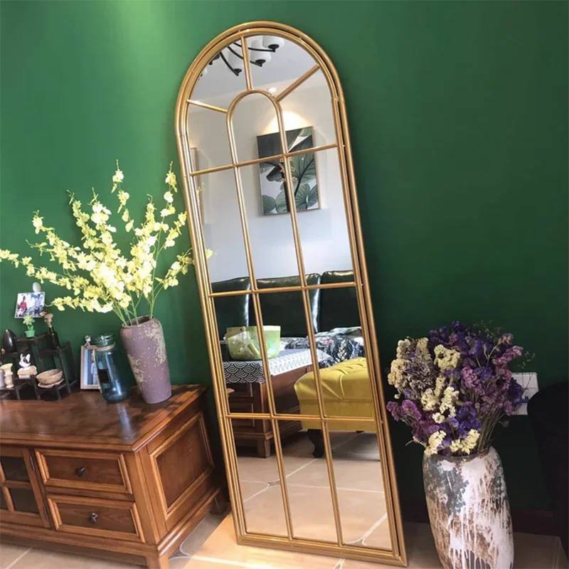 Vintage Floor Mirror Boho Home Living Room European Full Body Glass Quality Big Nordic Mirror Bedroom Maison Decoration Home