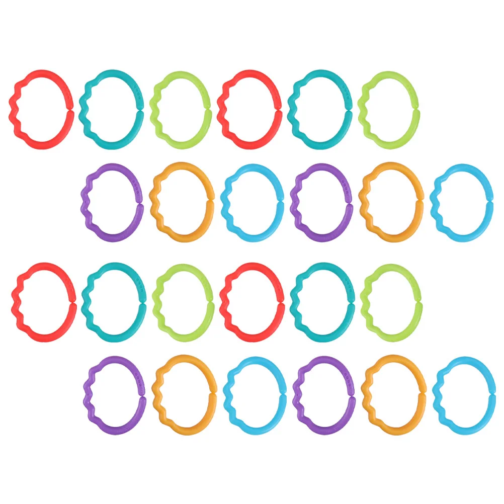 48 Pcs Teething Ring Grabbing Connecting Infant Comforting Toy Toddler Baby Rings Links