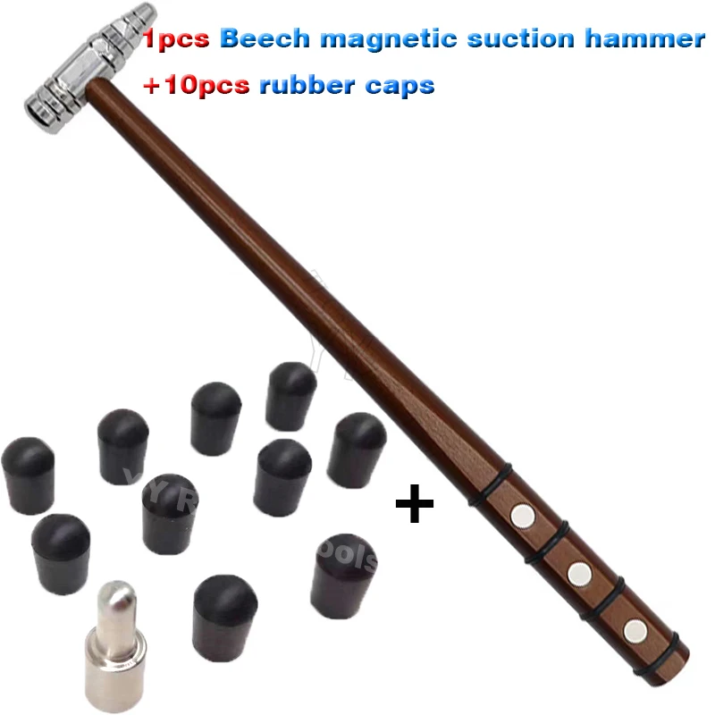 Car Dent Repair And Shaping Hammer Ieveling And Striking Hammer and 10pcs rubber capsScratch Free Repair Tool