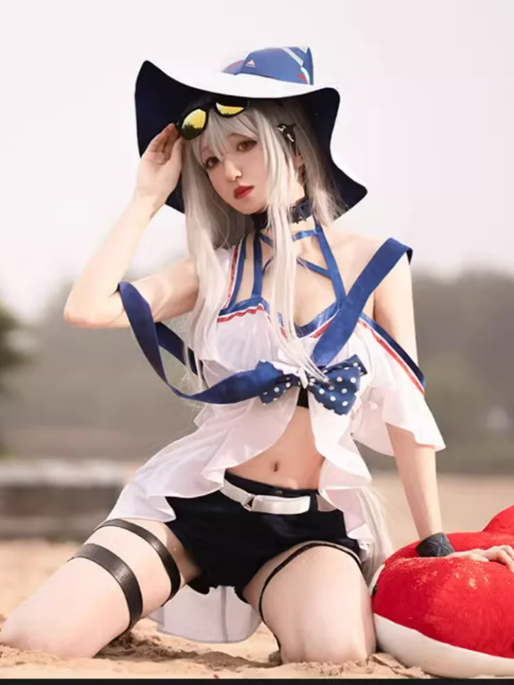 

Game Arknights Skadi Cosplay Swimsuit Women Fashion Swim Costume Halloween Party Role Play Outfit Summer Swimwear Stock