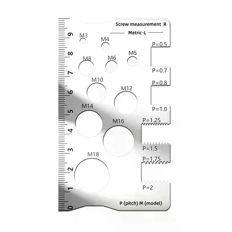 Thread Pitch Gauge Measurement Ruler for Screw Space Saving Measuring Gauge Tool for Bit Bolt Nut Screw Craft Industry and Home